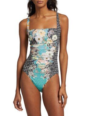 Johnny Was Mila Ruched One Piece Swimsuit - Sz M